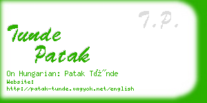 tunde patak business card